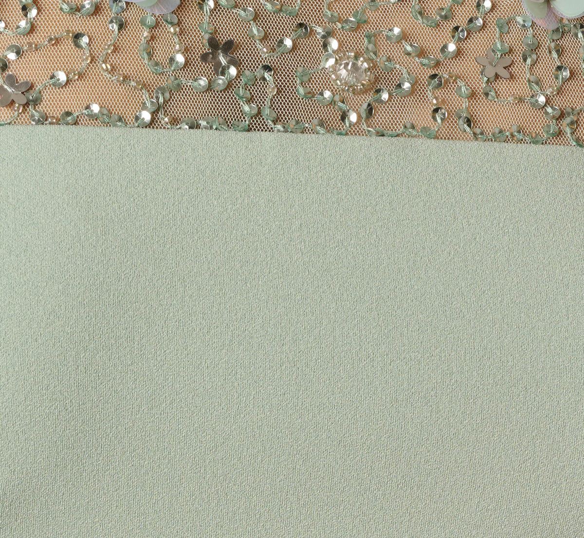 Flutter Sleeve Beaded Illusion Short Dress - Icy Sage | Adrianna Papell