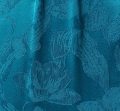 Strapless Floral Jacquard Plunge Gown - Peacock | Adrianna Papell