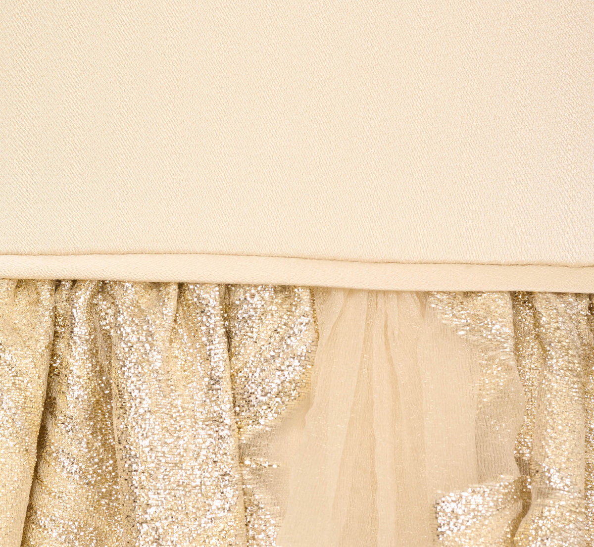 Metallic Jacquard Sleeveless Ball Gown With Crinoline Details - Light Gold | Adrianna Papell
