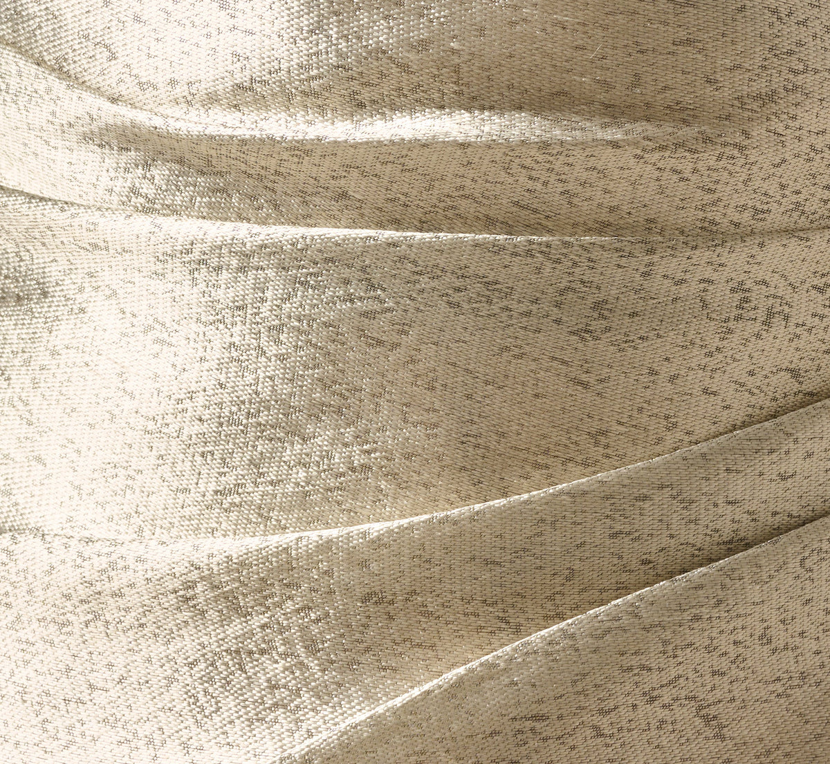 Draped One Shoulder Textured Metallic Jacquard Gown - Light Gold | Adrianna Papell