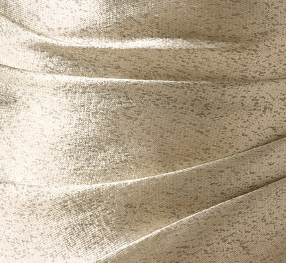Draped One Shoulder Textured Metallic Jacquard Gown - Light Gold | Adrianna Papell