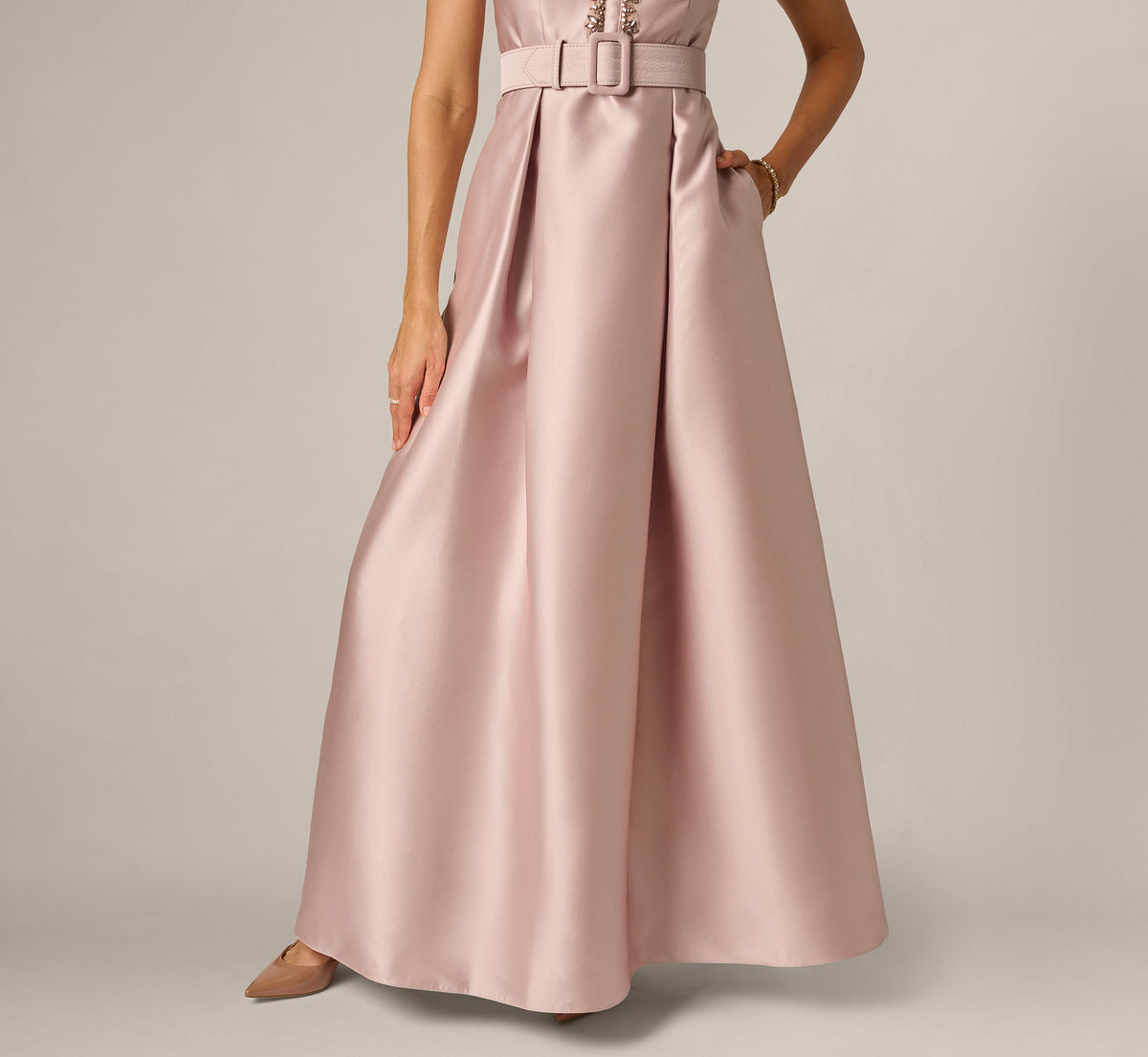 Cap Sleeve Beaded Collar Ballgown - Bellini | Adrianna Papell