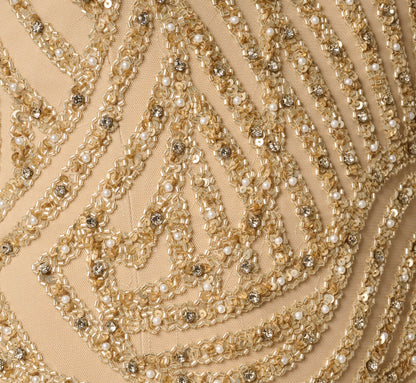 Sunburst Art Deco Beaded Halter Gown - Gold | Adrianna Papell