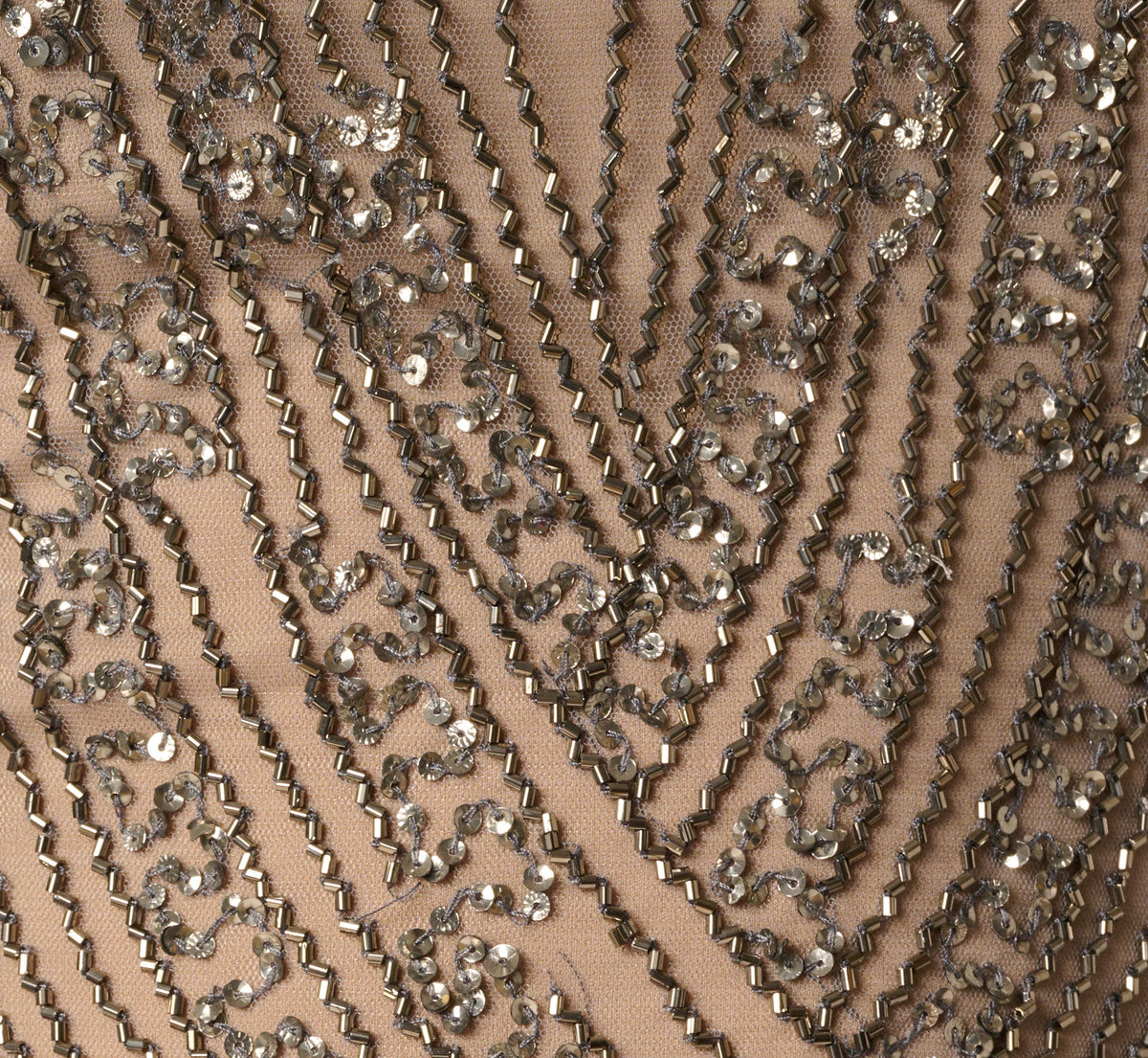 Hand Beaded Off Shoulder Gown - Sterling | Adrianna Papell
