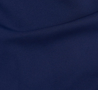 Off Shoulder Bell Sleeve Rosette Gown - Navy Sateen | Adrianna Papell