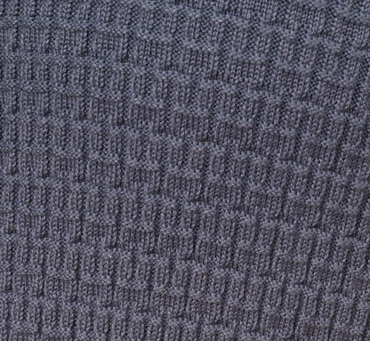 Three Quarter Sleeve Waffle Knit Short Dress - Dusty Blue | Adrianna Papell