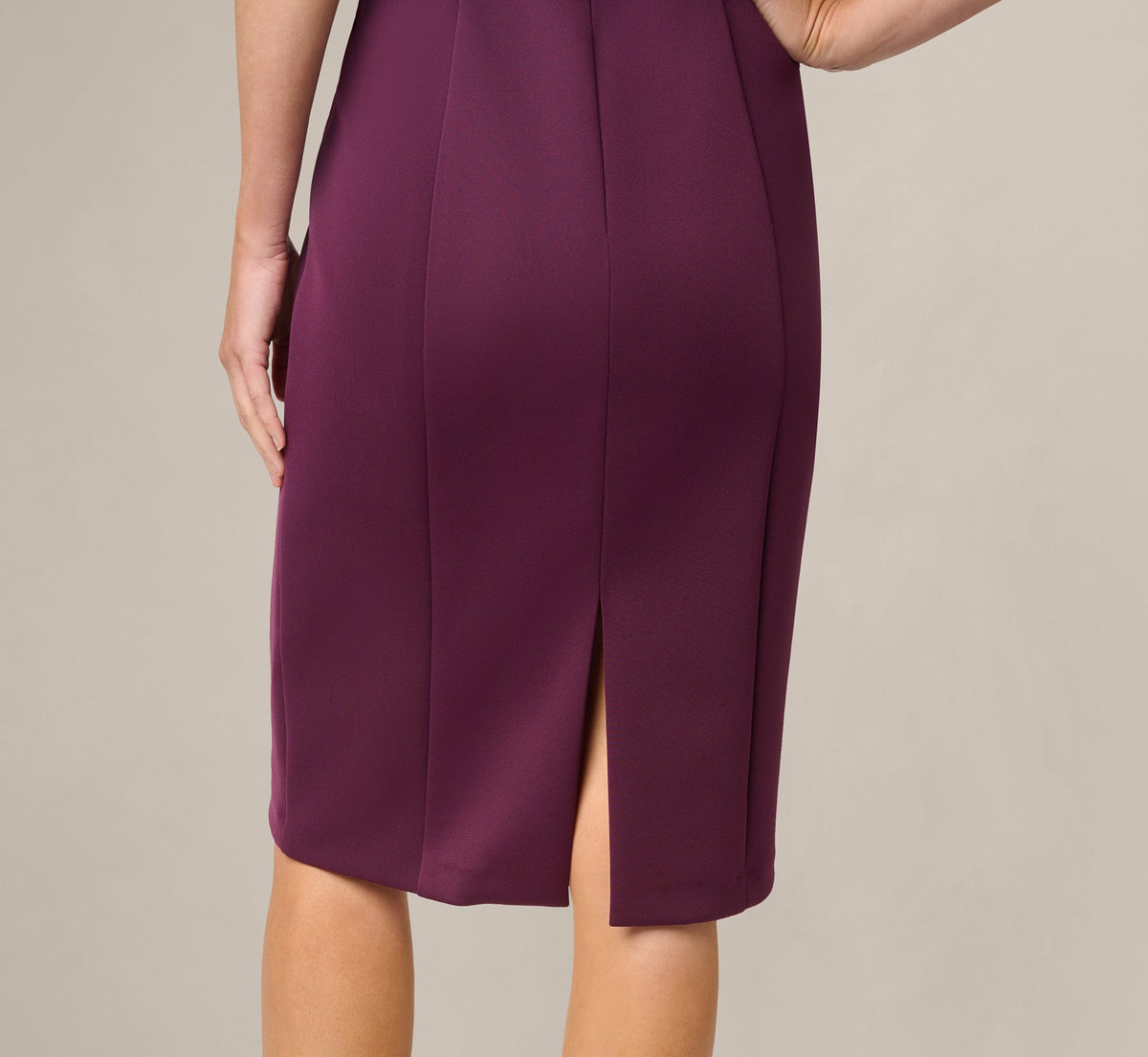 Cape Sleeve 3D Floral Stretch Sheath Dress - Pinot Noir | Adrianna Papell