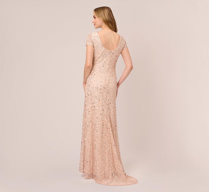Scoop Back Sequin Gown - Blush | Adrianna Papell