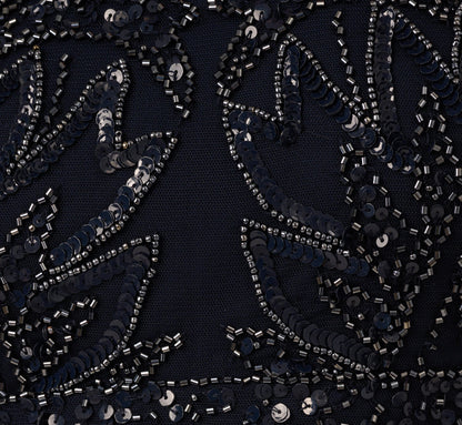 Adrianna Papell Hand-Beaded Sleeveless Slim Column Gown - Midnight | Adrianna Papell