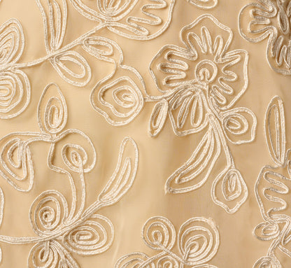 Strapless Floral Embroidered Organza Midi Dress - Maize | Adrianna Papell