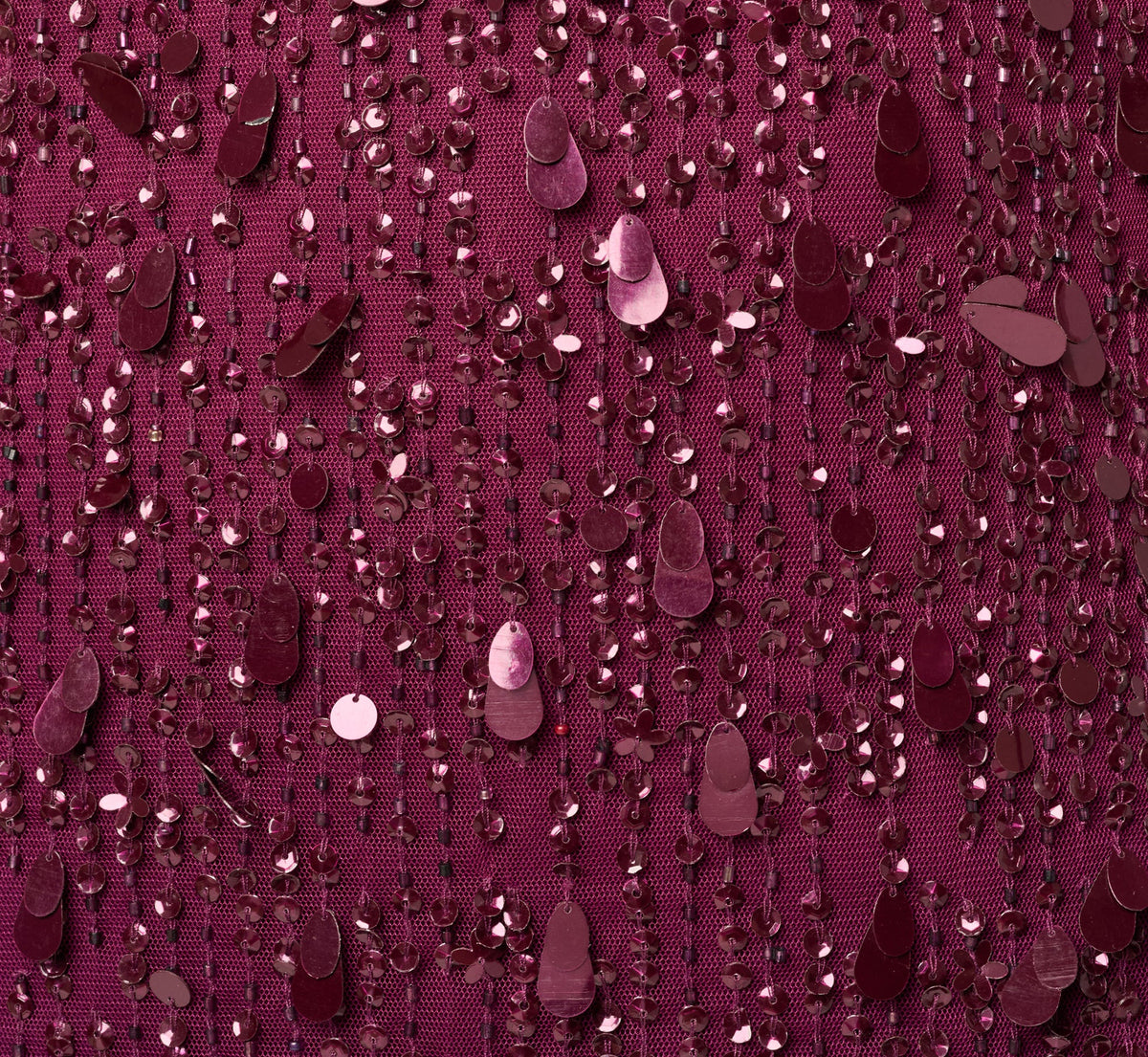 Flutter Sleeve Sequin Beaded Midi Dress - Bordeaux | Adrianna Papell
