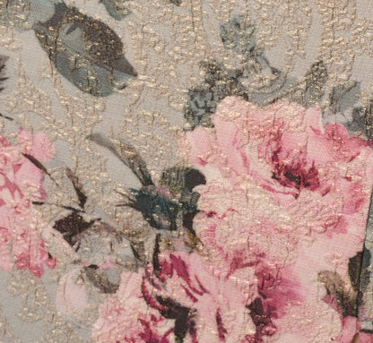 Strapless Floral Matelasse Column Gown - Slate Blush Multi | Adrianna Papell