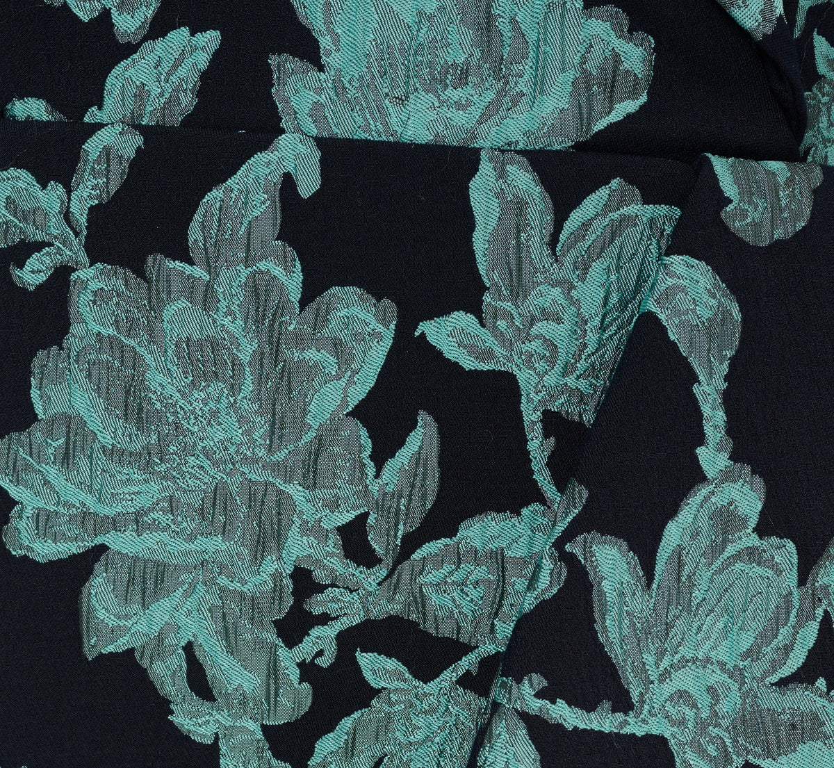 Floral Jacquard Shawl Collar Gown - Navy Multi | Adrianna Papell