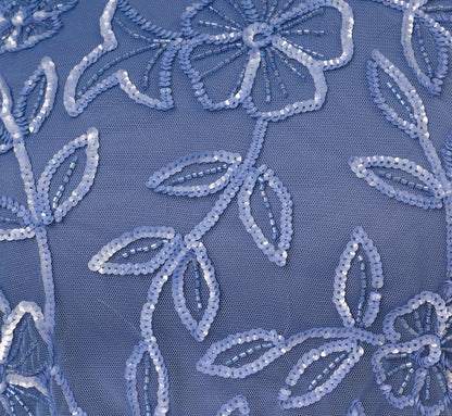 Sleeveless Blouson Mermaid Gown With Jasmine Beading - French Blue | Adrianna Papell