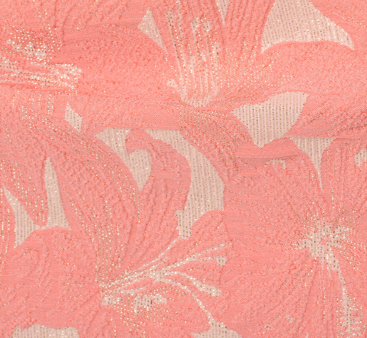 Hibiscus Jacquard Sheath Dress With Tucked Details - Light Coral | Adrianna Papell