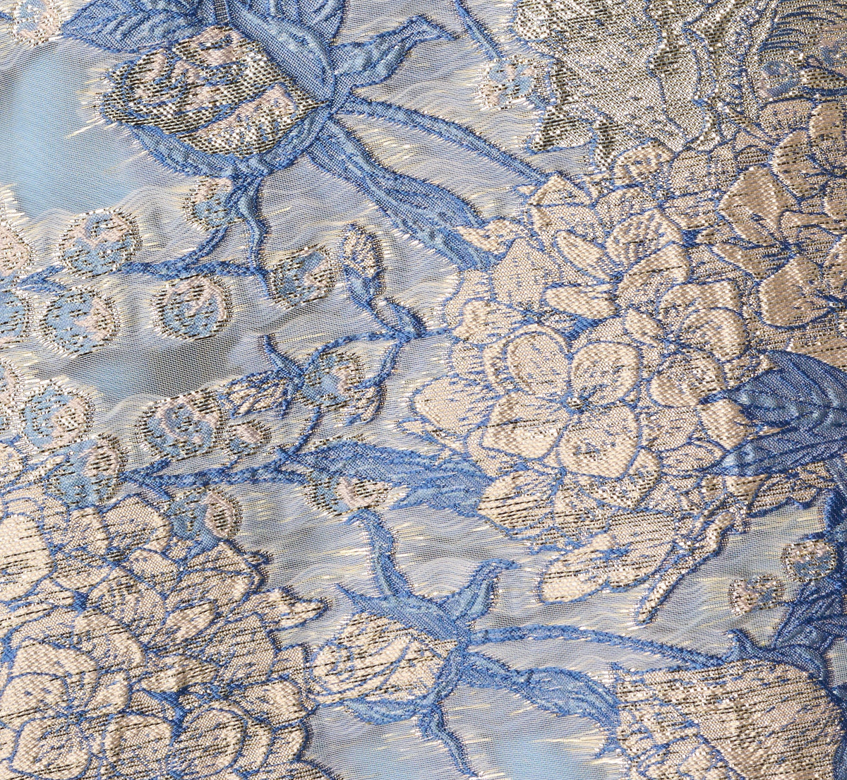 Hydrangea Floral Jacquard Collared Midi Dress - Blue Multi | Adrianna Papell