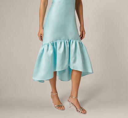 High Low Ruffle Midi Dress - Clear Sky | Adrianna Papell
