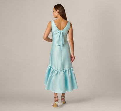 High Low Ruffle Midi Dress - Clear Sky | Adrianna Papell