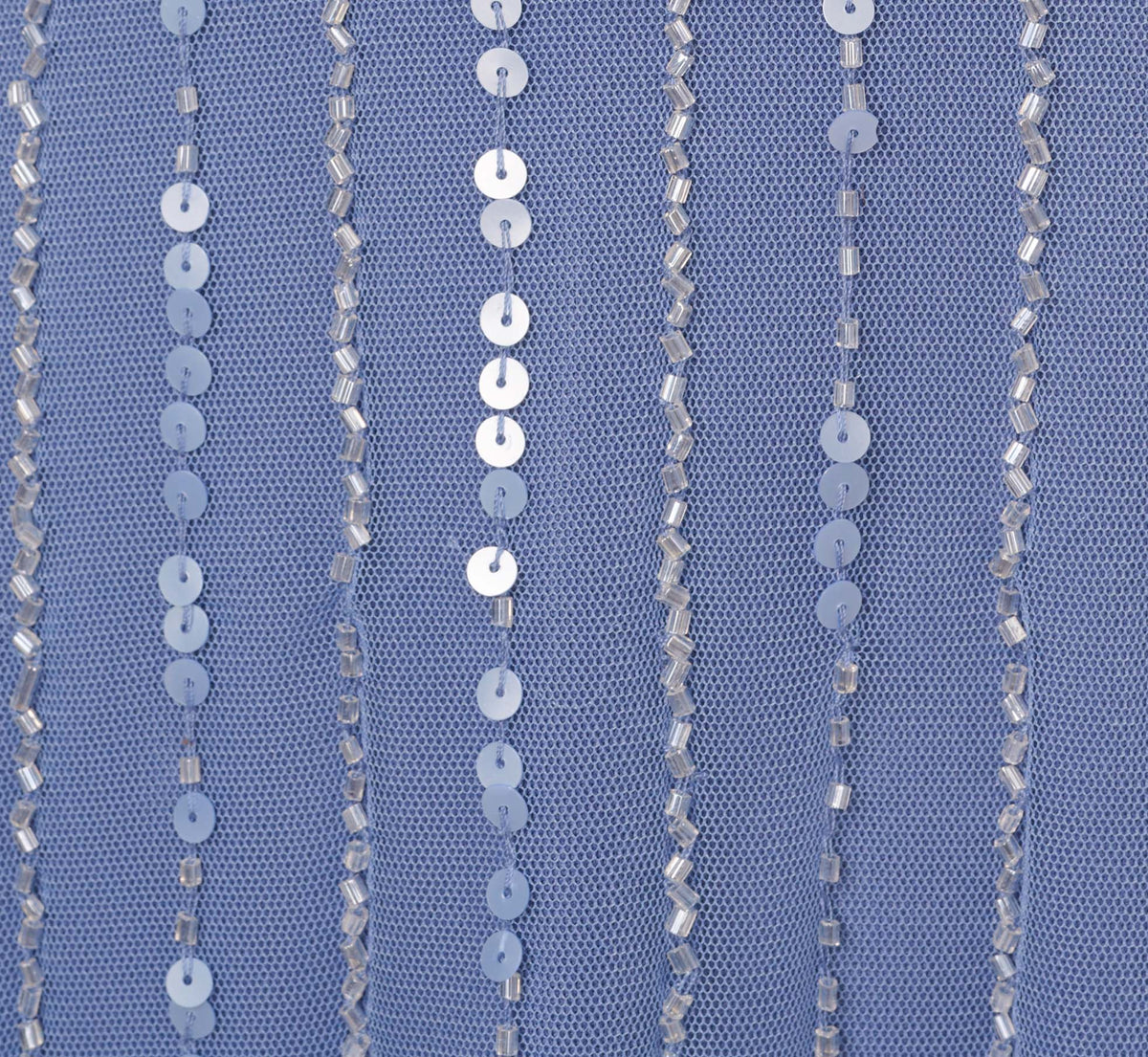 Plus Size Hand Beaded Illusion Faux Wrap Short Cocktail Dress - French Blue | Adrianna Papell