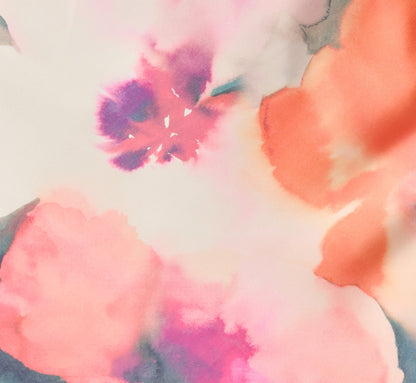 Cowl Neck 3D Floral Sateen Gown - Pink Orange Multi | Adrianna Papell