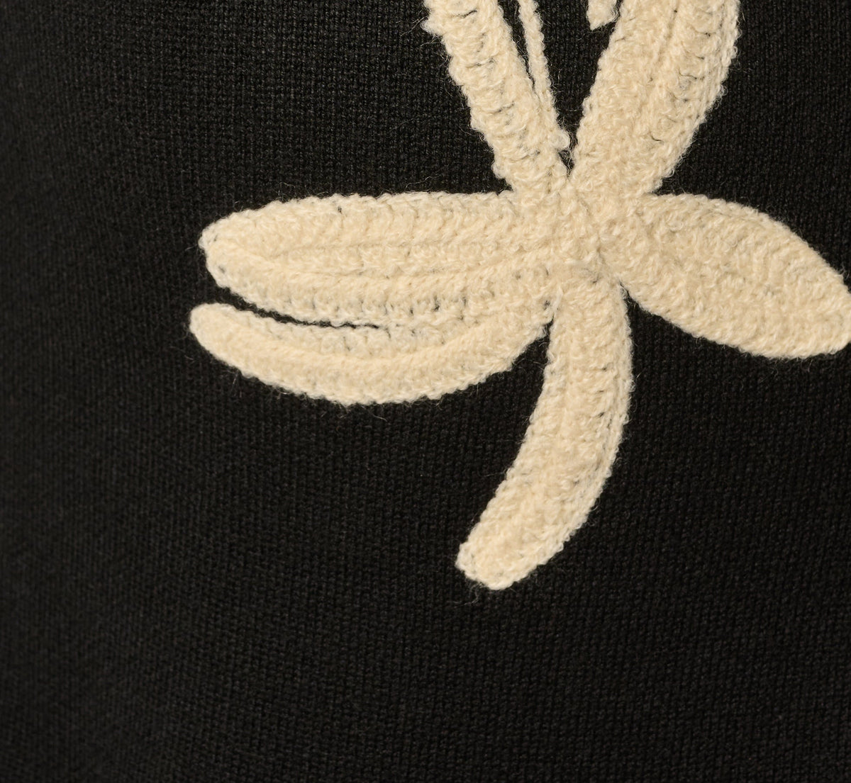 Bell Sleeve Floral Embroidered Peplum Cardigan Sweater - Black Cream | Adrianna Papell