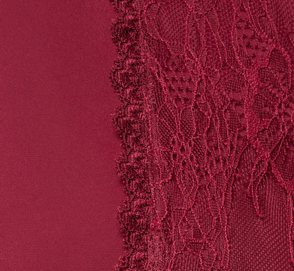 Long Sleeve Lace Trim Drawstring Hem Blouse - Fig | Adrianna Papell