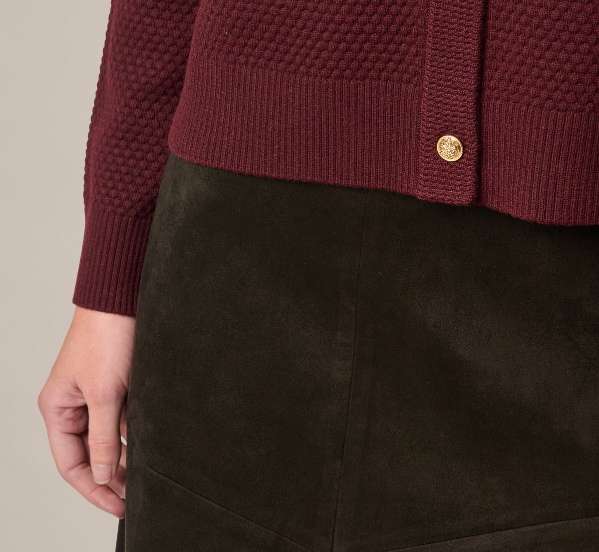 Long Sleeve Textured Knit Cardigan Sweater - Berry | Adrianna Papell