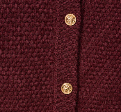 Long Sleeve Textured Knit Cardigan Sweater - Berry | Adrianna Papell