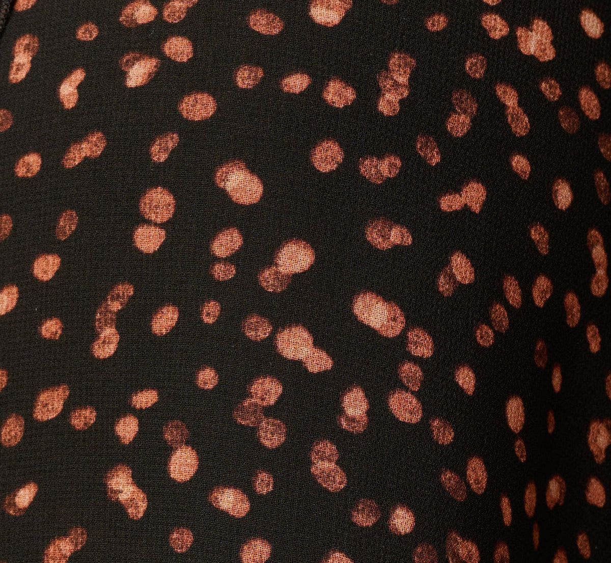 Long Sleeve V Neck Ruffle Top - Black Amber Dot | Adrianna Papell