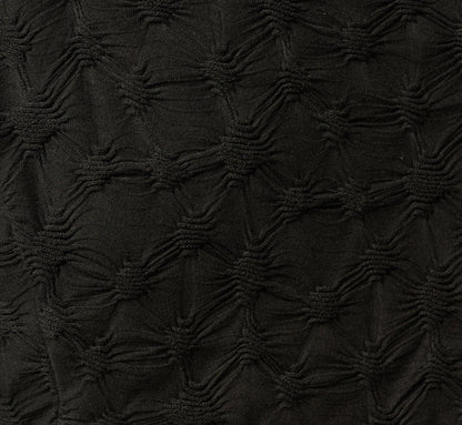 Long Sleeve Textured Semisheer  Ruched Blouse - Black | Adrianna Papell