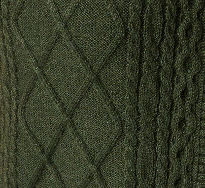 Tie Neck Whipstitch Cable Knit  Sweater Vest - Jungle Green Black | Adrianna Papell