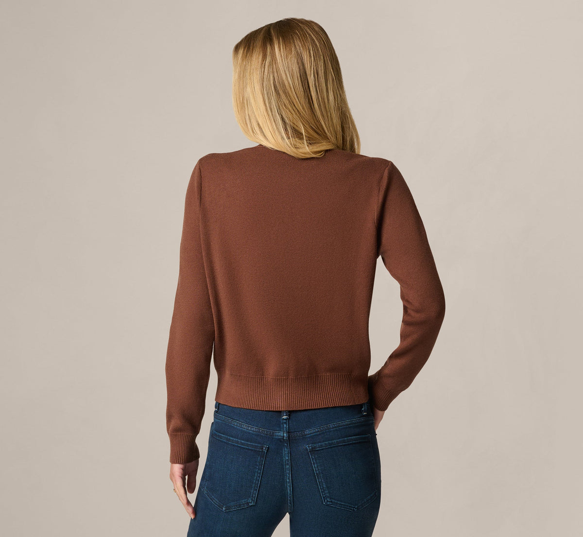 Long Sleeve Floral Blossom Embroidered Cardigan Sweater - Truffle Cream | Adrianna Papell