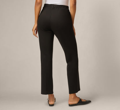 Straight Leg Stretch Ponte Pant - Black | Adrianna Papell