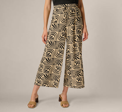 Wide Leg Drawstring Pant - Birch Black Retro Tile | Adrianna Papell