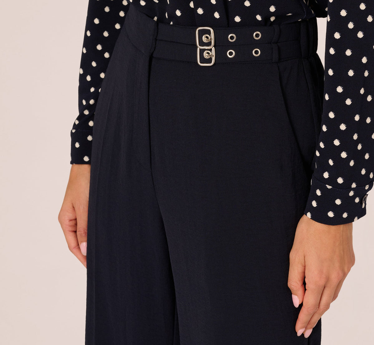 Straight Leg Side Buckle Pant - Blue Moon | Adrianna Papell