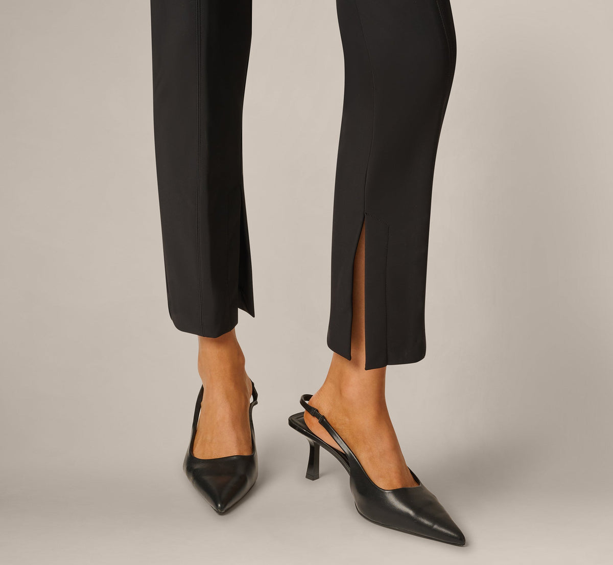 Tapered Straight Fit Tech Stretch Pant - Black | Adrianna Papell