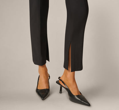 Tapered Straight Fit Tech Stretch Pant - Black | Adrianna Papell