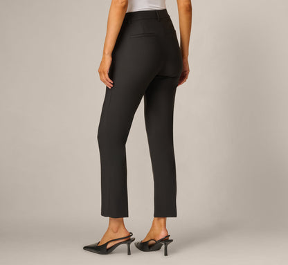 Tapered Straight Fit Tech Stretch Pant - Black | Adrianna Papell