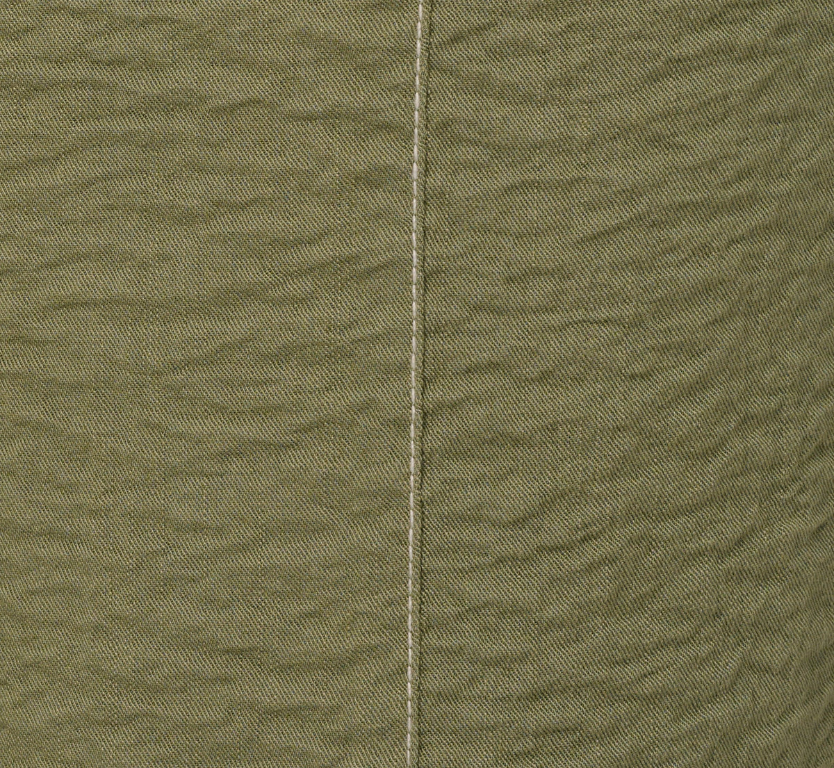 Contrast Stitching Crinkle Midi Pant - Oil Green Ivory | Adrianna Papell