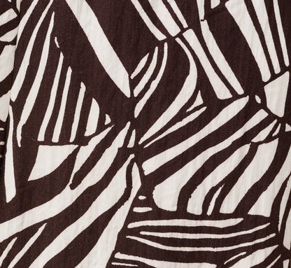 Pull On Cropped Wide Leg Pant - Chocolate Patchwork Stripe | Adrianna Papell