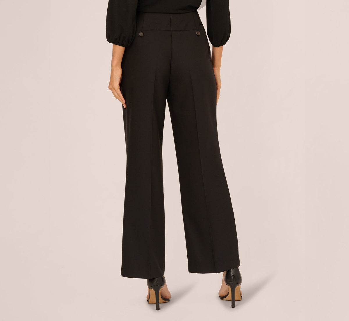 Wide Leg Pleated Trouser - Black | Adrianna Papell