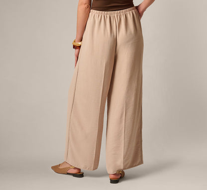 Wide Leg Airflow Braided Trim Pant - Bamboo | Adrianna Papell