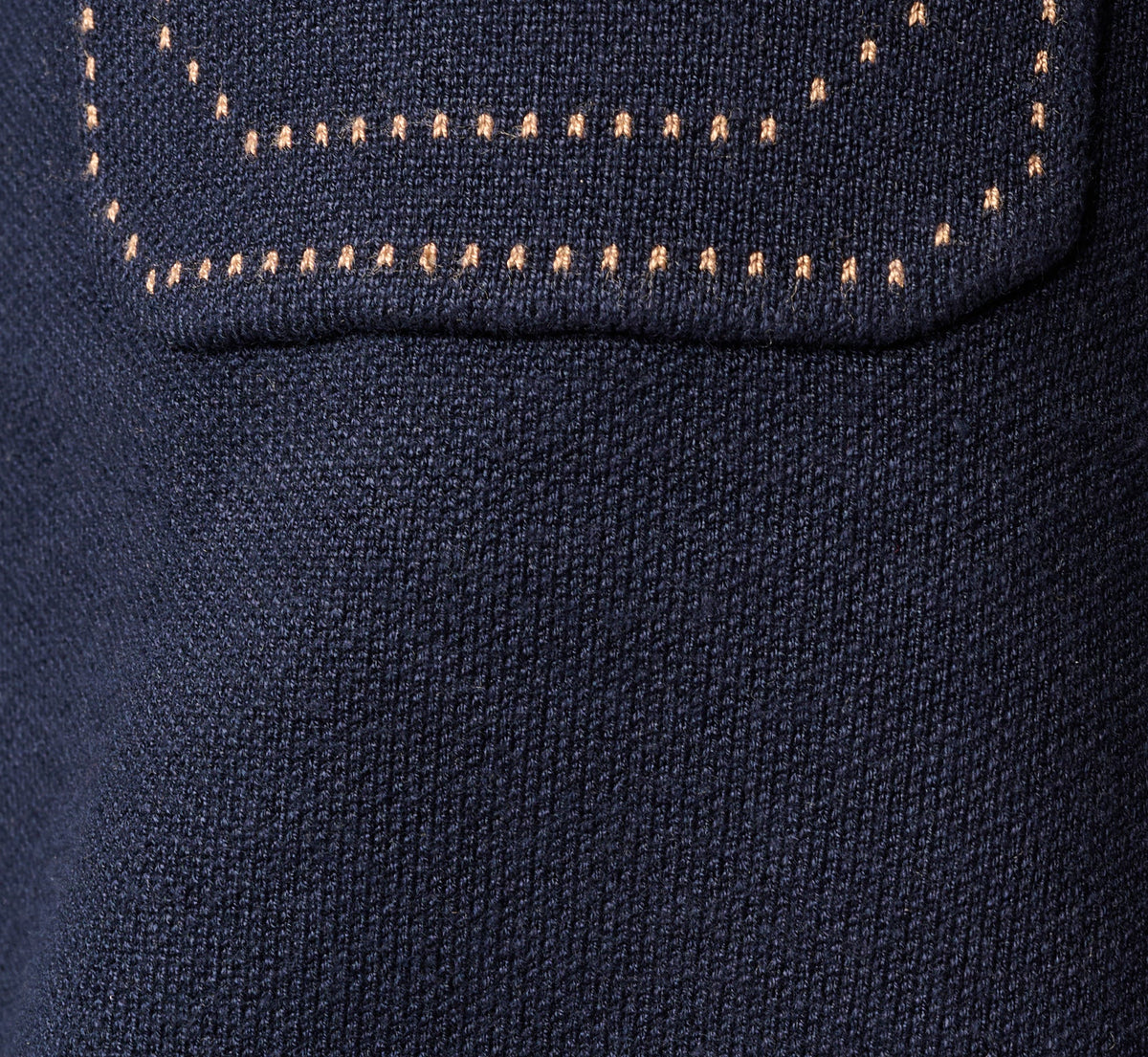 Three Quarter Sleeve Contrast Stitch Sweater - Navy Khaki | Adrianna Papell