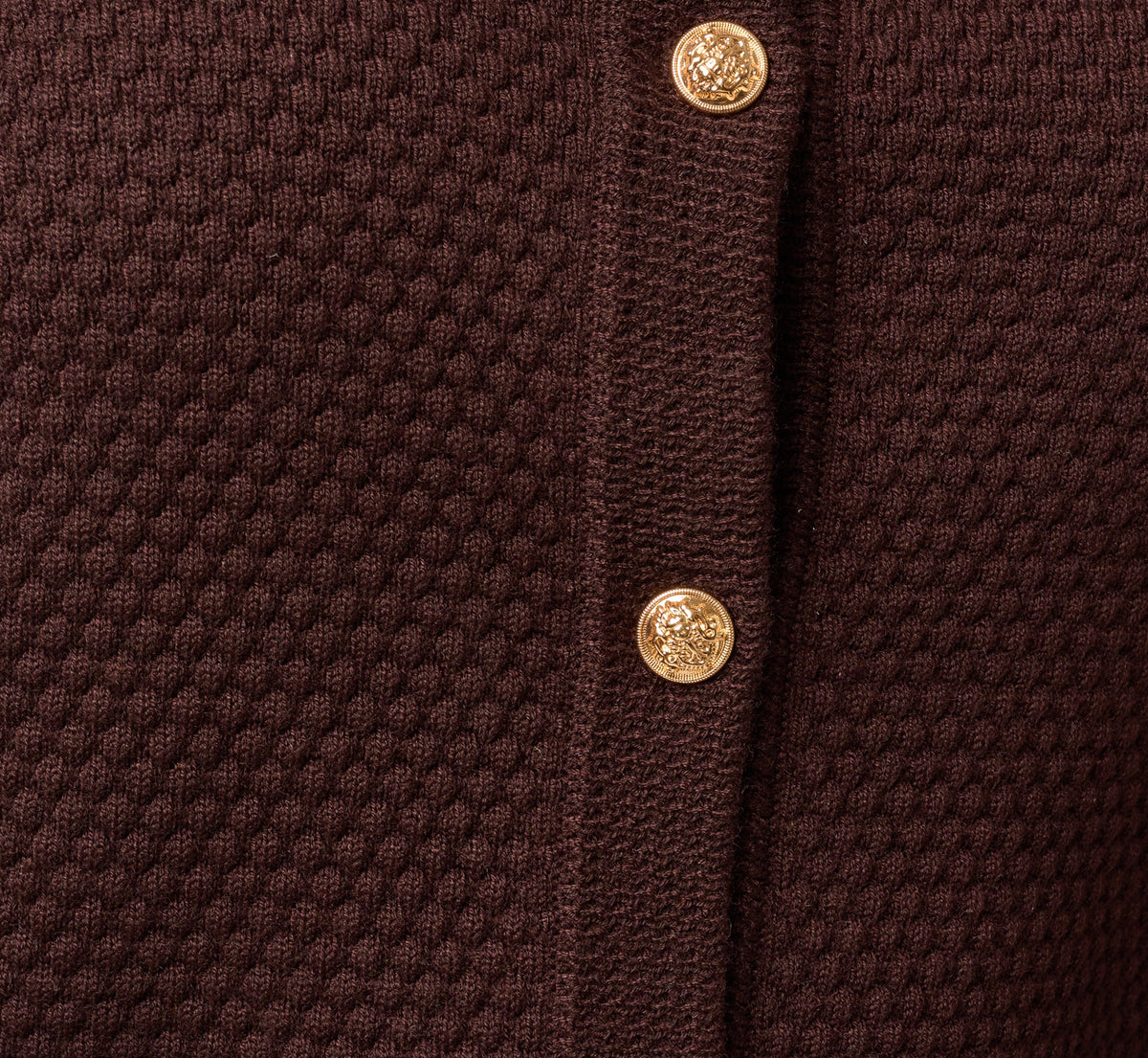 Long Sleeve Textured Knit Cardigan Sweater - Chocolate | Adrianna Papell