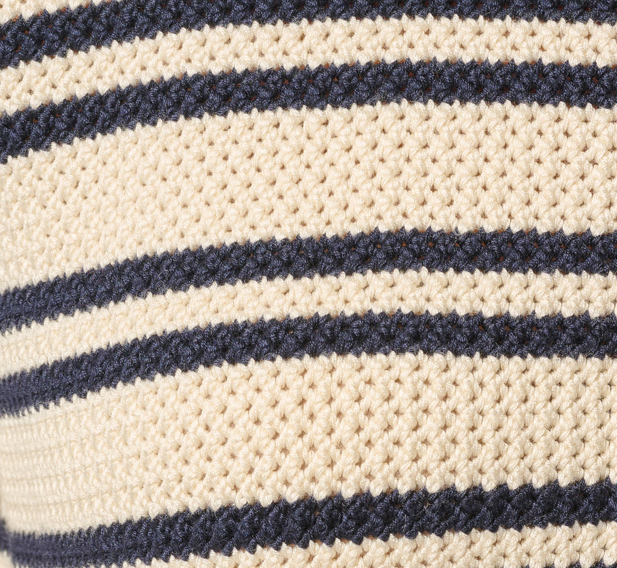 Short Sleeve Textured Knit Collared Cardigan Sweater - Cream Navy | Adrianna Papell