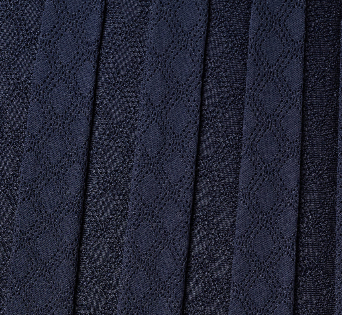 Pointelle Knit Tipped Midi Skirt - Navy Ivory | Adrianna Papell
