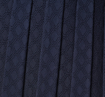Pointelle Knit Tipped Midi Skirt - Navy Ivory | Adrianna Papell