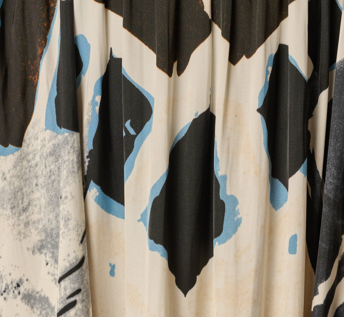 Printed Side Slit A Line Midi Skirt - Blue Diamond Tiki | Adrianna Papell