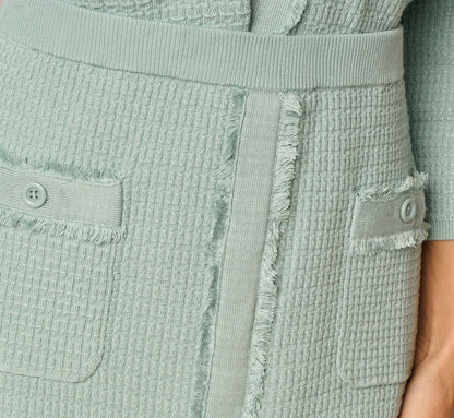 Fray Trimmed Pencil Skirt With Pockets - Dusty Seamist | Adrianna Papell