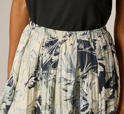 A Line Midi Bubble Skirt - Soft Cloud Vintage Floral | Adrianna Papell